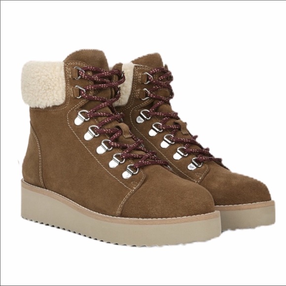 Sam Edelman Shoes - NEW Tan Leather Lace Up Platform Hiking Boots by Sam Edelman Size 8